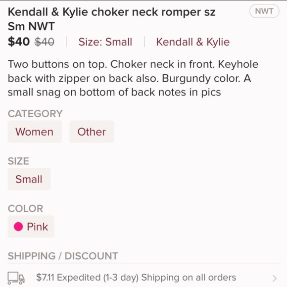 Kendall & Kylie choker neck romper S - Picture 7 of 7